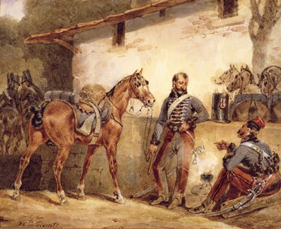 French Soldiers Resting, 1831 by Hippolyte Lecomte